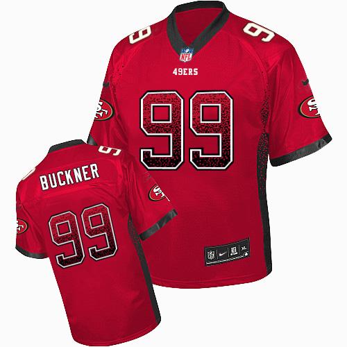 Nike 49ers #99 DeForest Buckner Red Team Color Men's Stitched NFL Elite Drift Fashion Jersey